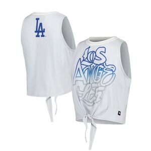 The‎ Wild Collective Los Angeles Dodgers Womens Twist Tie Front Tank Top Grey M